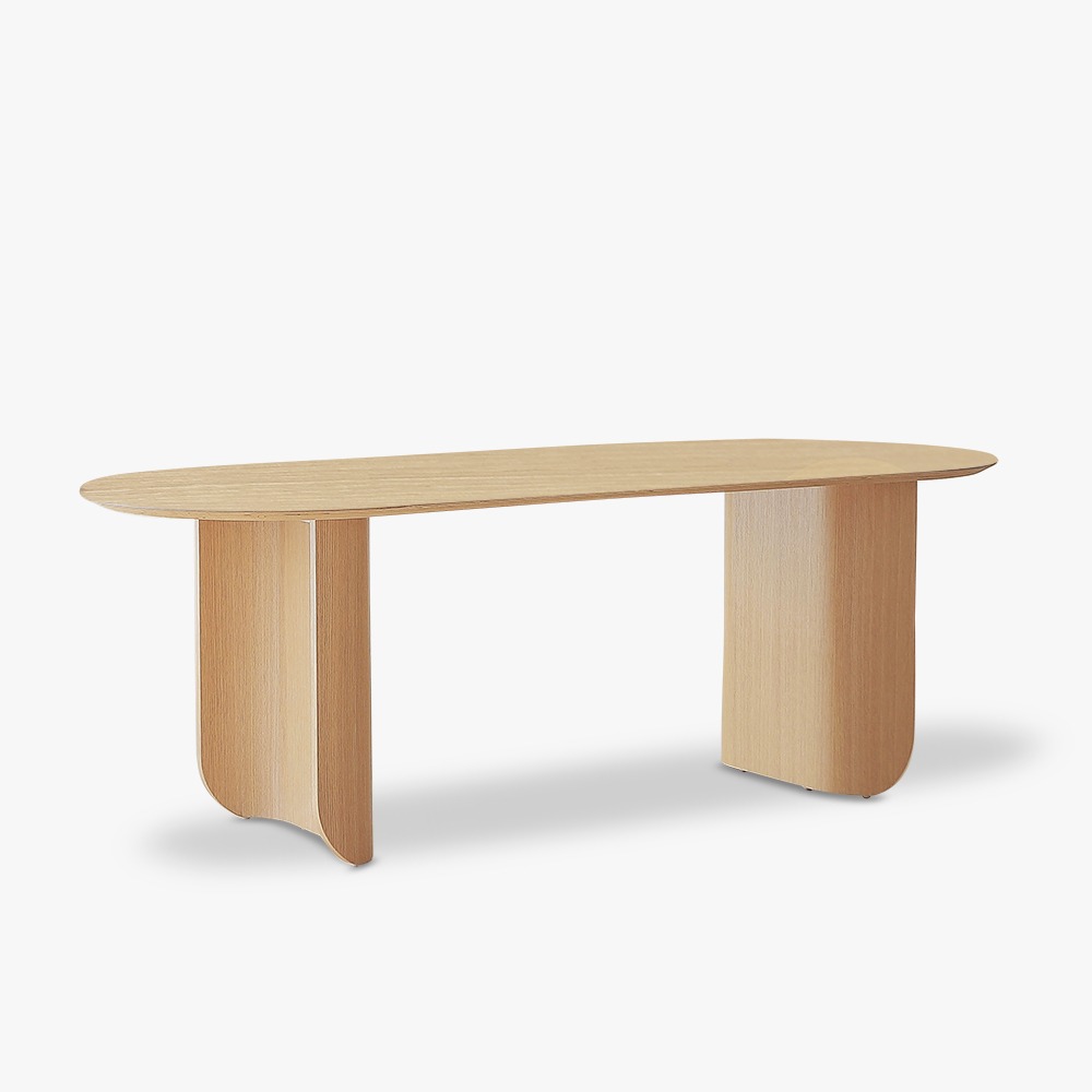 Eclore Wood Table - White Oak / Oval